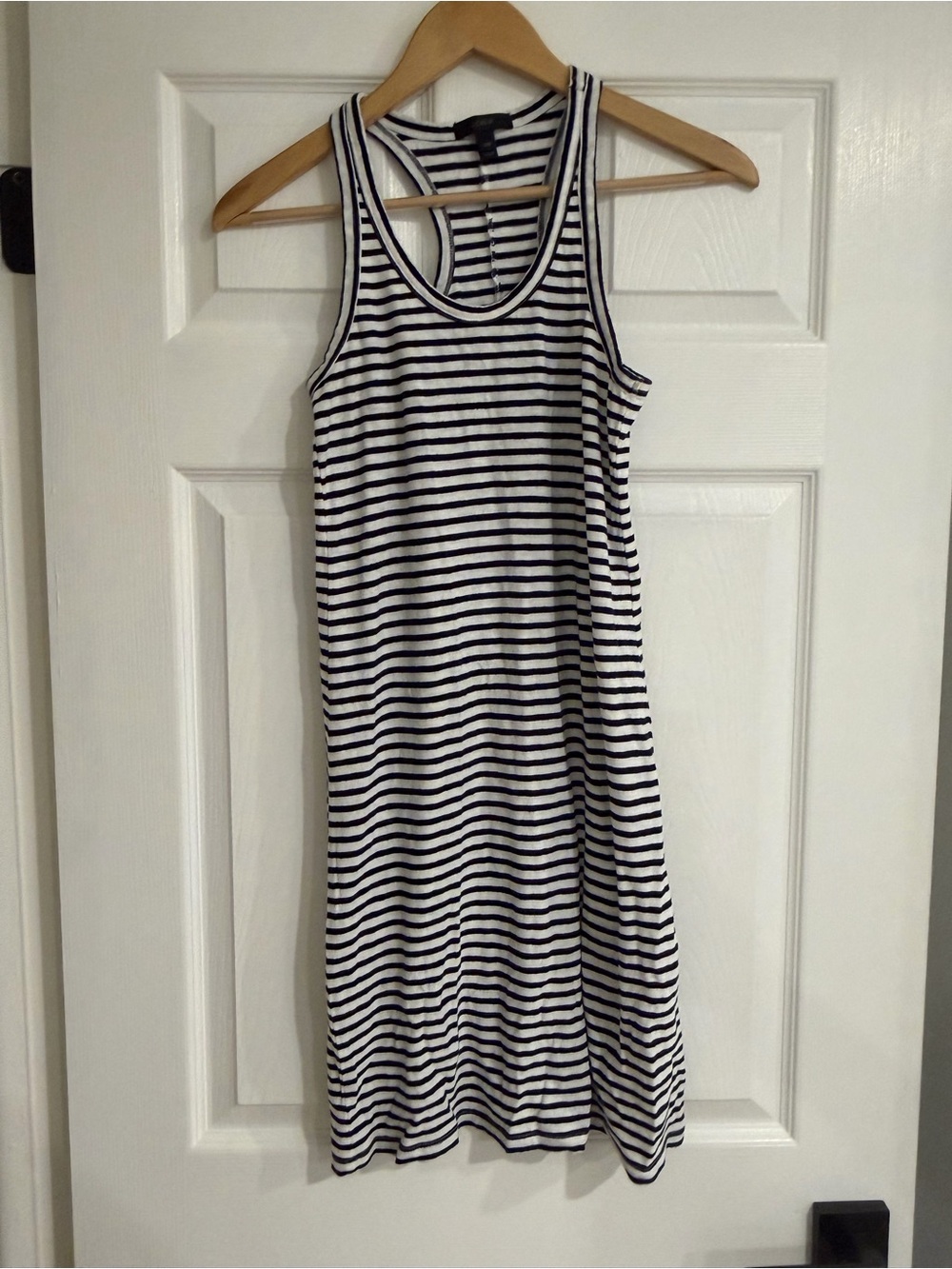 J. Crew Navy & White Striped Racerback Dress